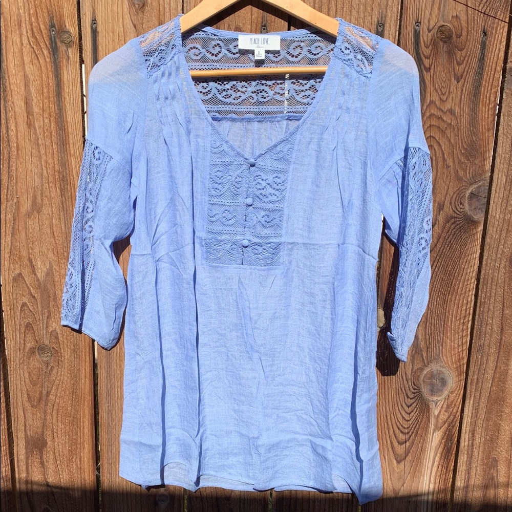 Lightweight periwinkle blouse